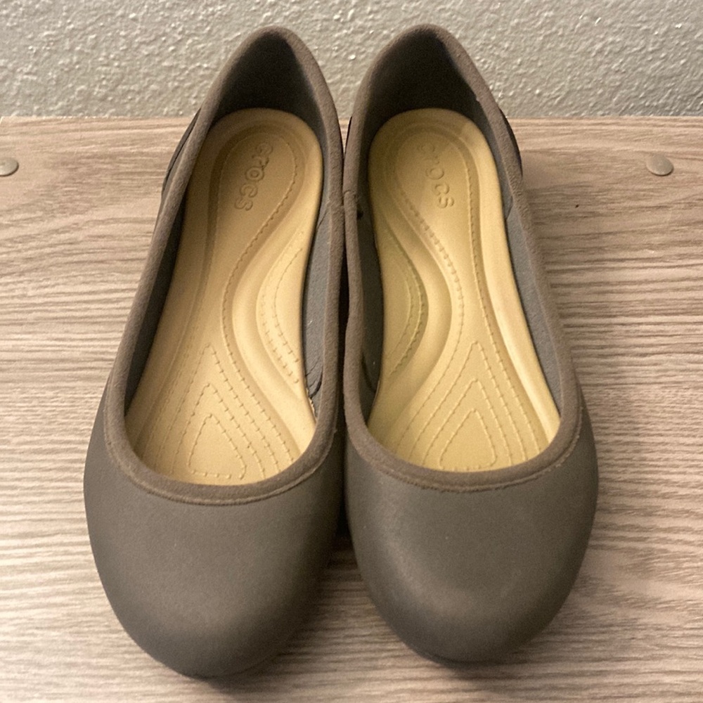 Crocs Womens marin Ballet Flats gray Colorite Slip On Comfort Shoes size 7